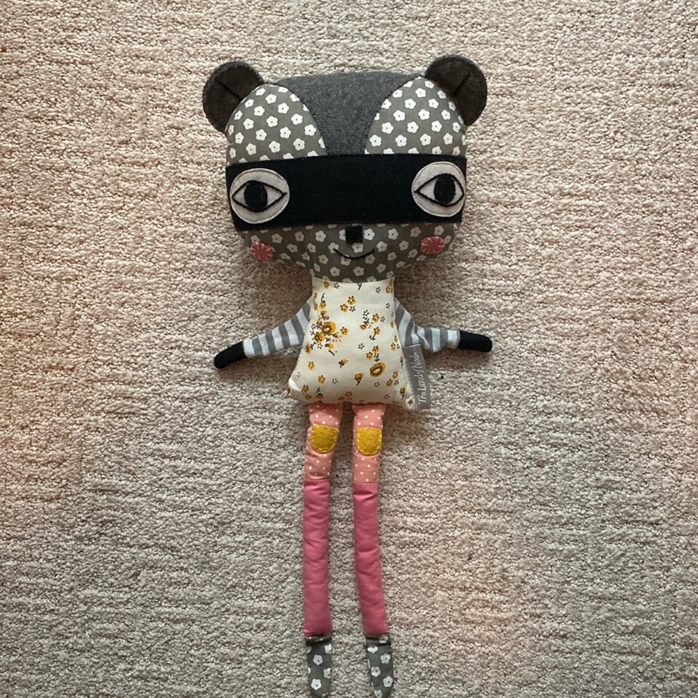 NWOT Land of Nod raccoon stuffed animal . Darling .